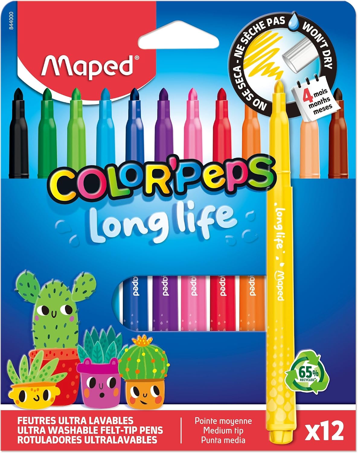 Felt Tip Pens Long Life 2.0  Pack of 12 Cardboard Box MAPED 844000